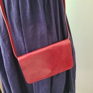 Moscardini Firenze red/maroon vtg leather mini cross body Made in Italy